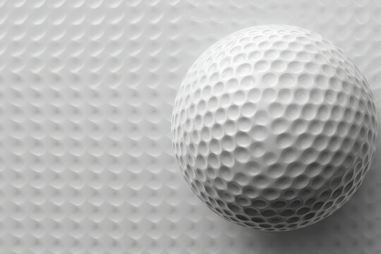 Realistic texture of a golf ball on a smooth background showcasing detailed dimples and contours, perfect for sports-themed designs or illustrations