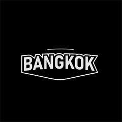 Obraz premium Illustration vector graphic typography of Bangkok on black background. Bangkok text vintage. Good for template background, t-shirt, banner, poster, etc. 