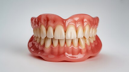 Obraz premium Realistic Denture Set on White Background