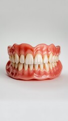 Realistic Dentures on a White Background