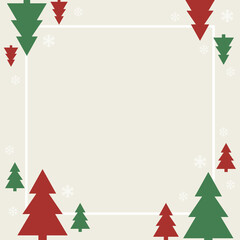Christmas background design of pine tree and snowflake