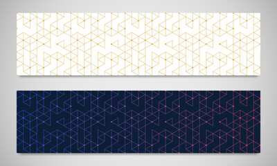 Graphic design element for web page or banner with abstract vector background with a seamless pattern of simple geometric shapes. Stylish vector texture