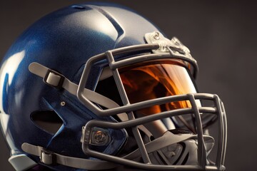 Realistic American football helmet display showcasing details and craftsmanship in a studio setting