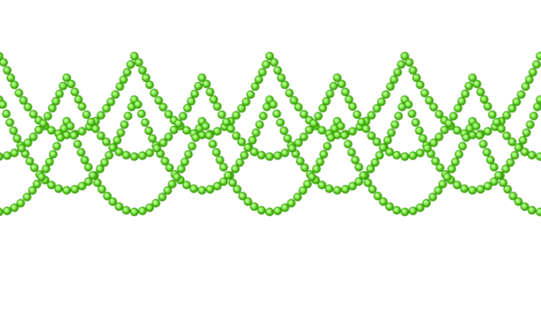 String of Glossy Green Beads Forming Wave Shape - Decorative Ornament With Transparency