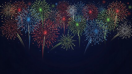 Vibrant fireworks display in the night sky celebration festival event