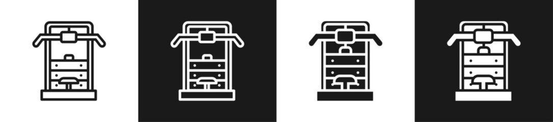 Lat Pulldown Line N Glyph Icon Style In White And Black Background