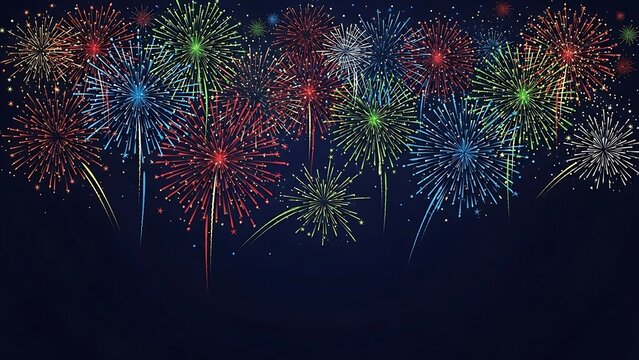 Vibrant fireworks display in the night sky celebration festival event