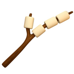 Marshmallow on Stick Eco 3D Illustration