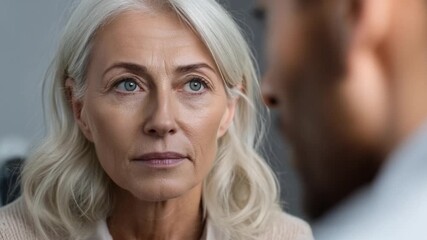 Mature Female Client Consults Doctor on Botox Treatments