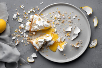 Indulge in delectable lemon meringue pie slices with luscious filling and toasted crust, a tantalizing dessert perfect for a summer celebration or treat