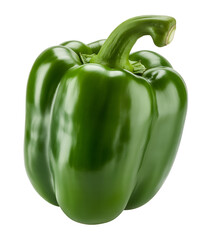 Fresh green bell pepper with glossy surface food and cooking use 
