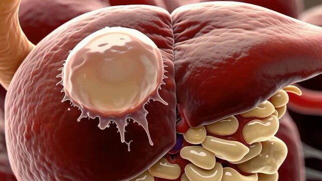 3D Animation of Human Liver with Cellular Background