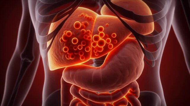 3D Animation of Human Liver with Cellular Background