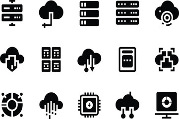 Cloud technology server icons