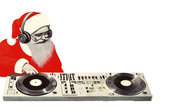 Dj Santa in action: Christmas music vibes with holiday turntables