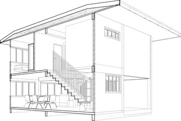 3D illustration of building structure
