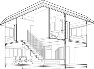 3D illustration of building structure