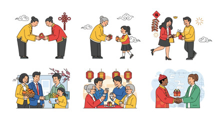 Chinese new year gift exchange family celebrations