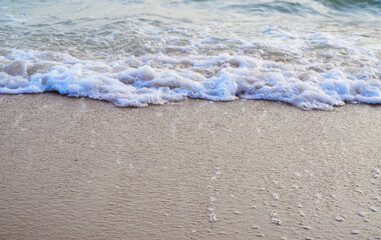Close up of sea surf at beach, Nature background