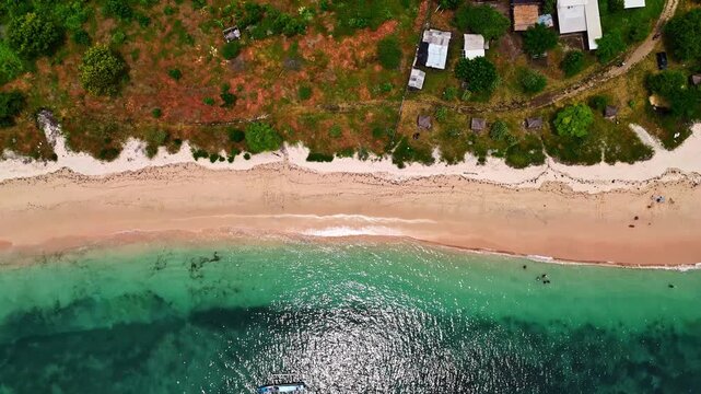 Aerial scene revealing Ekas Bay along Lombok&rsquo;s southeastern shoreline