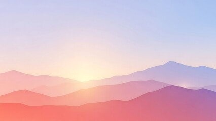 Obraz premium Minimal Sunrise Mountain Silhouette Abstract Collection