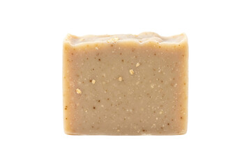 Handmade natural soap bar isolated on transparent background, cut out, PNG