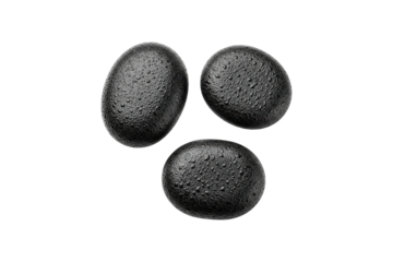 Spa massage stones isolated on transparent background, cut out, PNG