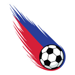 Haiti Flag Soccer Ball Illustration with Dynamic Motion Effect