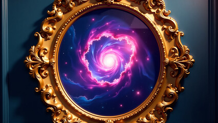 Psychedelic Cosmic Swirl Mirror