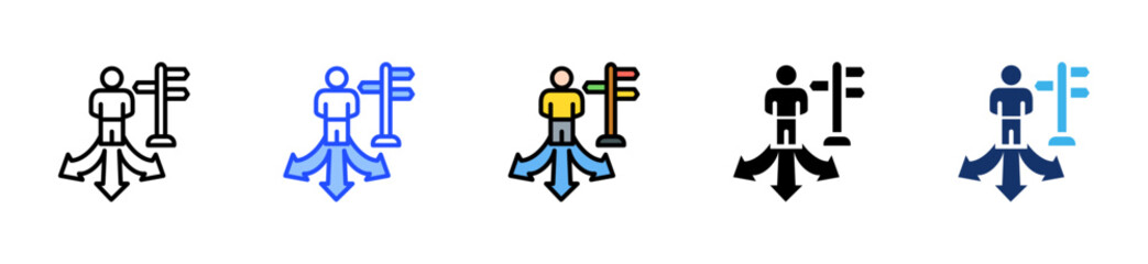 Career Path Icon Collection With Multiple Styles