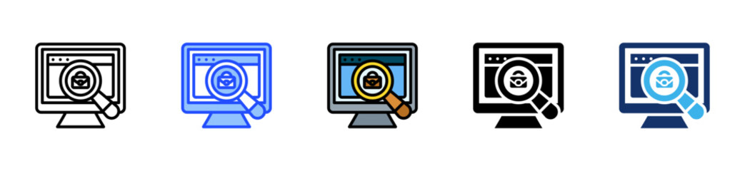 Job Search Icon Collection With Multiple Styles