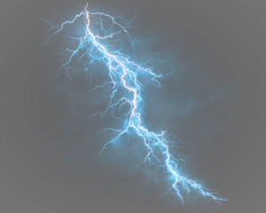 Blue lightning stormy sky light PNG. Electric lightning forks across clouds at night. Use as a transparent overlay to intensify weather scenes.