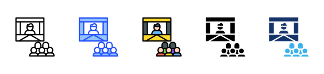 Job Fair Icon Collection With Multiple Styles