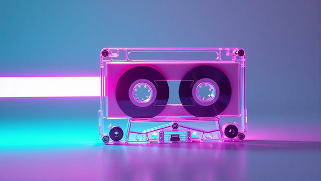 Abstract Neon Pathway: Cassette Reimagined