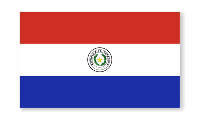 National flag of Paraguay in flat style. Vector flat illustration.