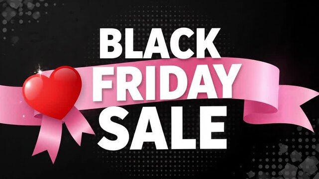 Show your love with a personalized message on a pink ribbon and heart, perfect for Valentine's Day promotions and romantic gestures