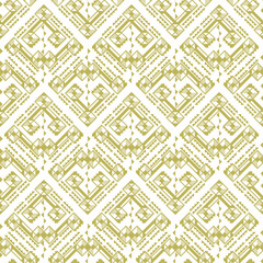 Gold line pattern. Vector geometric seamless texture. Golden ornament with delicate lines. Luxury abstract background.