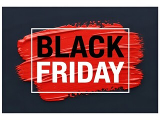 Black friday sale banner with red paint stroke and modern typography design