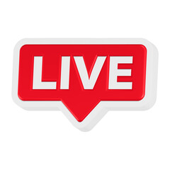 3d rendering icon live white color