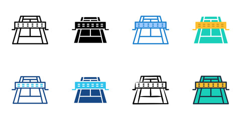 Obraz premium Tennis court icon set multiple style vector collection. Editable Stroke 