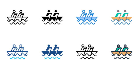 Water sports icon set multiple style vector collection. Editable Stroke
