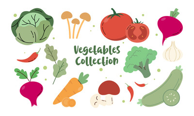 Fresh Vegetables Collection Hand-Drawn Illustration
