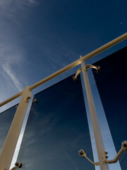 Glass Wind Barriers on a Cruise Ship at Sunset on the Sea