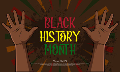 Black history month celebration with waving hand symbol