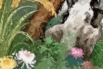 Various oil paintings, flowers, children, chrysanthemums, landscapes, villages, rural areas, plowing cows, figures, cranes, roses, peonies, waterfalls, lakes, sailboats