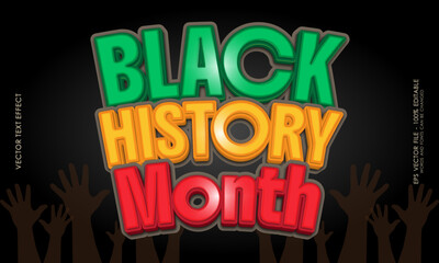 Vector text black history month illustration with editable text effects