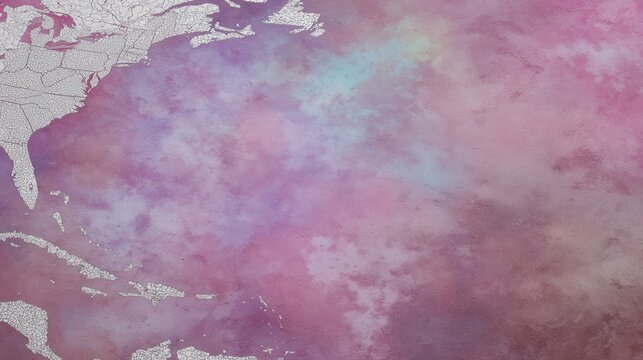 Artistic representation of the American continent created with soft pastel chalk showcasing vibrant colors and a textured background - Powered by Adobe