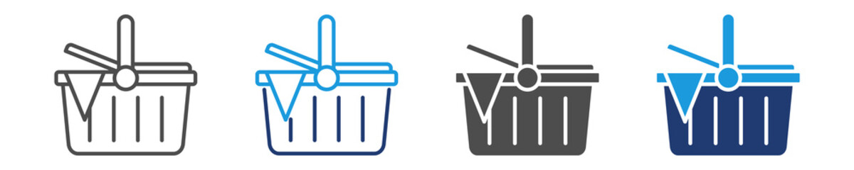 picnic basket icon set multiple stryle