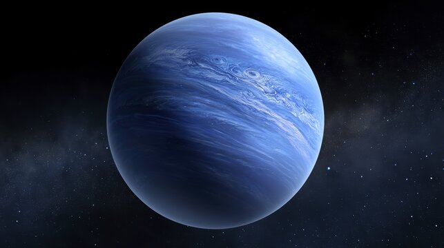 Stunning view of neptune with atmospheric detail in space scene