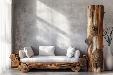 Organic art, calm room and peace and love. Wabi Sabi, the art of making beautiful nature with minimal design.